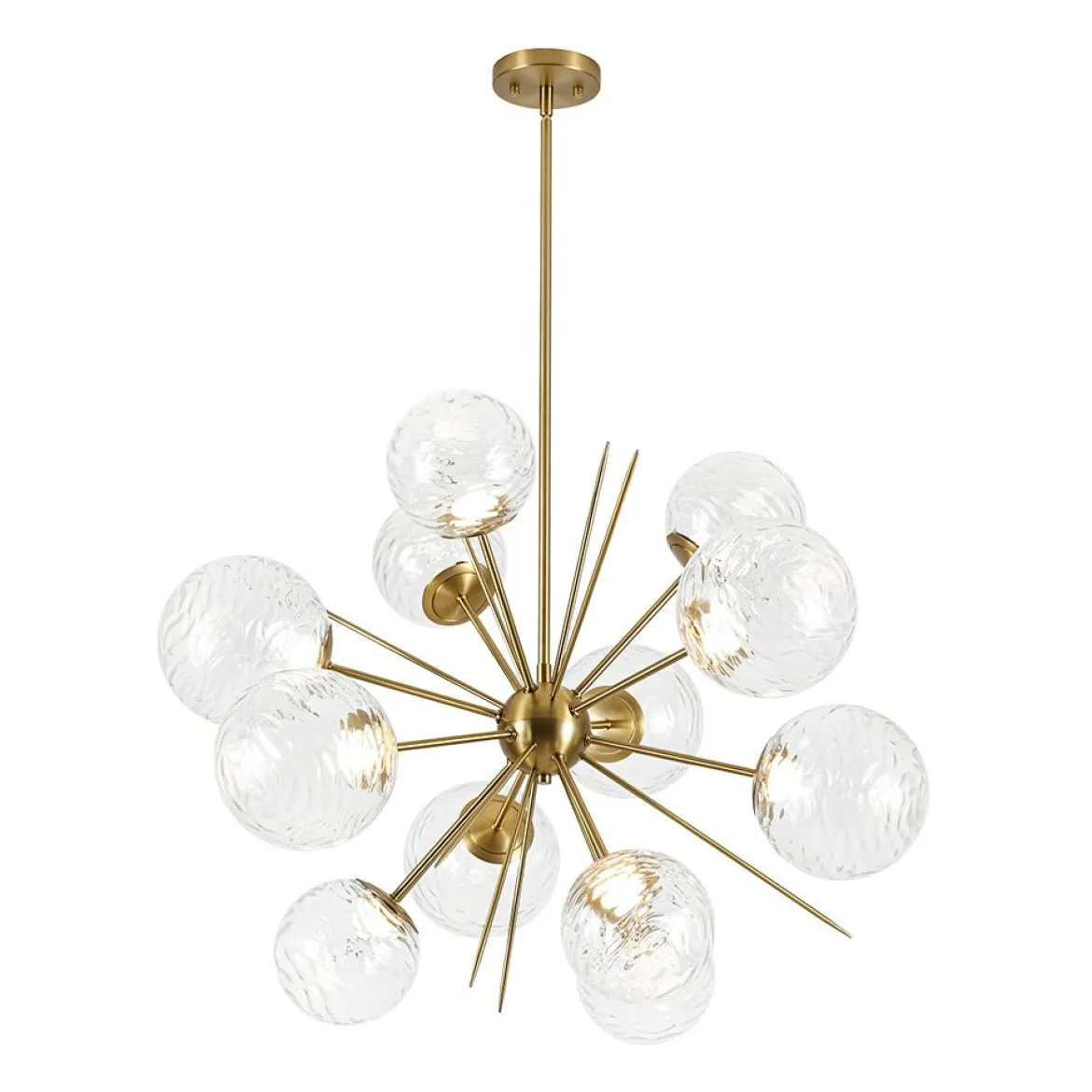 Dimmable LED Ripple Glass Bubble Sputnik Sunburst Chandelier