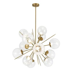 Dimmable LED Ripple Glass Bubble Sputnik Sunburst Chandelier