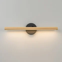 Dimmable LED Rotatable Linear Wooden Vanity Sconce Picture Light