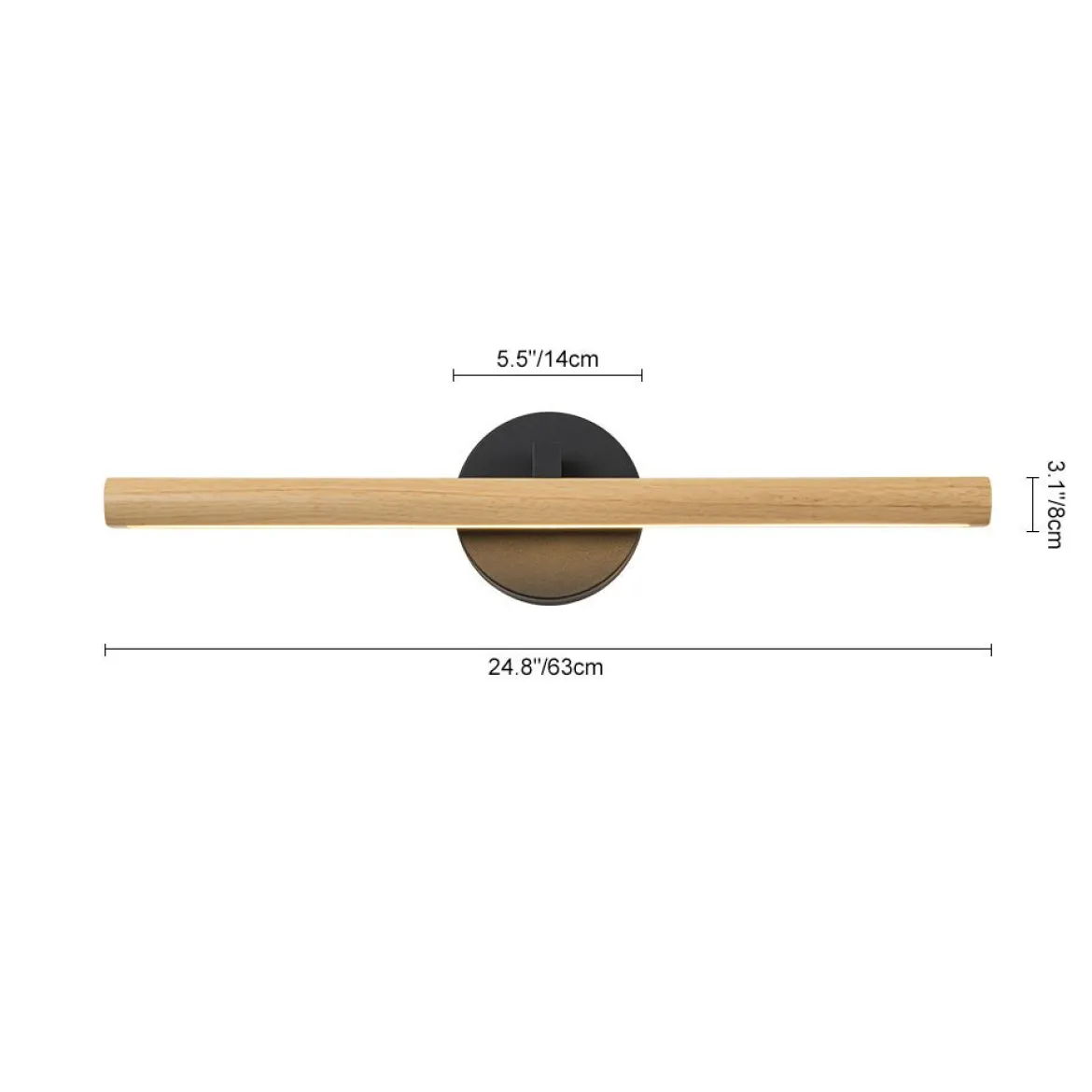 Dimmable LED Rotatable Linear Wooden Vanity Sconce Picture Light