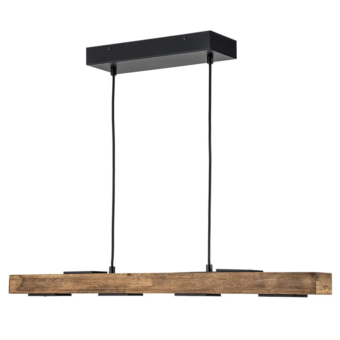 Dimmable LED Rustic Linear Oak Wood Kitchen Island Pendant