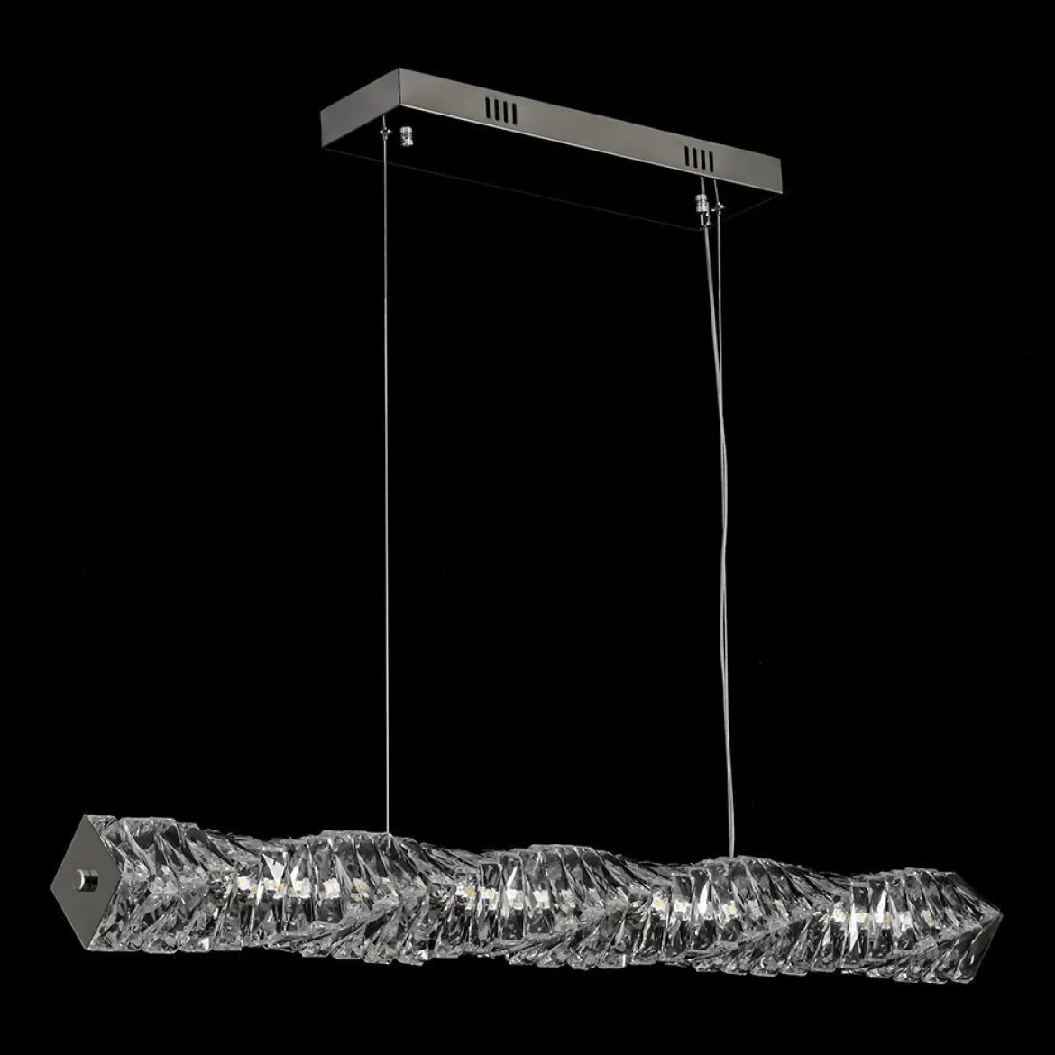 Dimmable LED Twisted Crystal Linear Island Chandelier