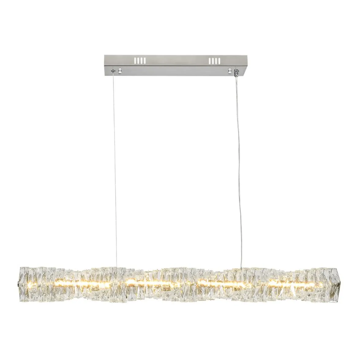 Dimmable LED Twisted Crystal Linear Island Chandelier