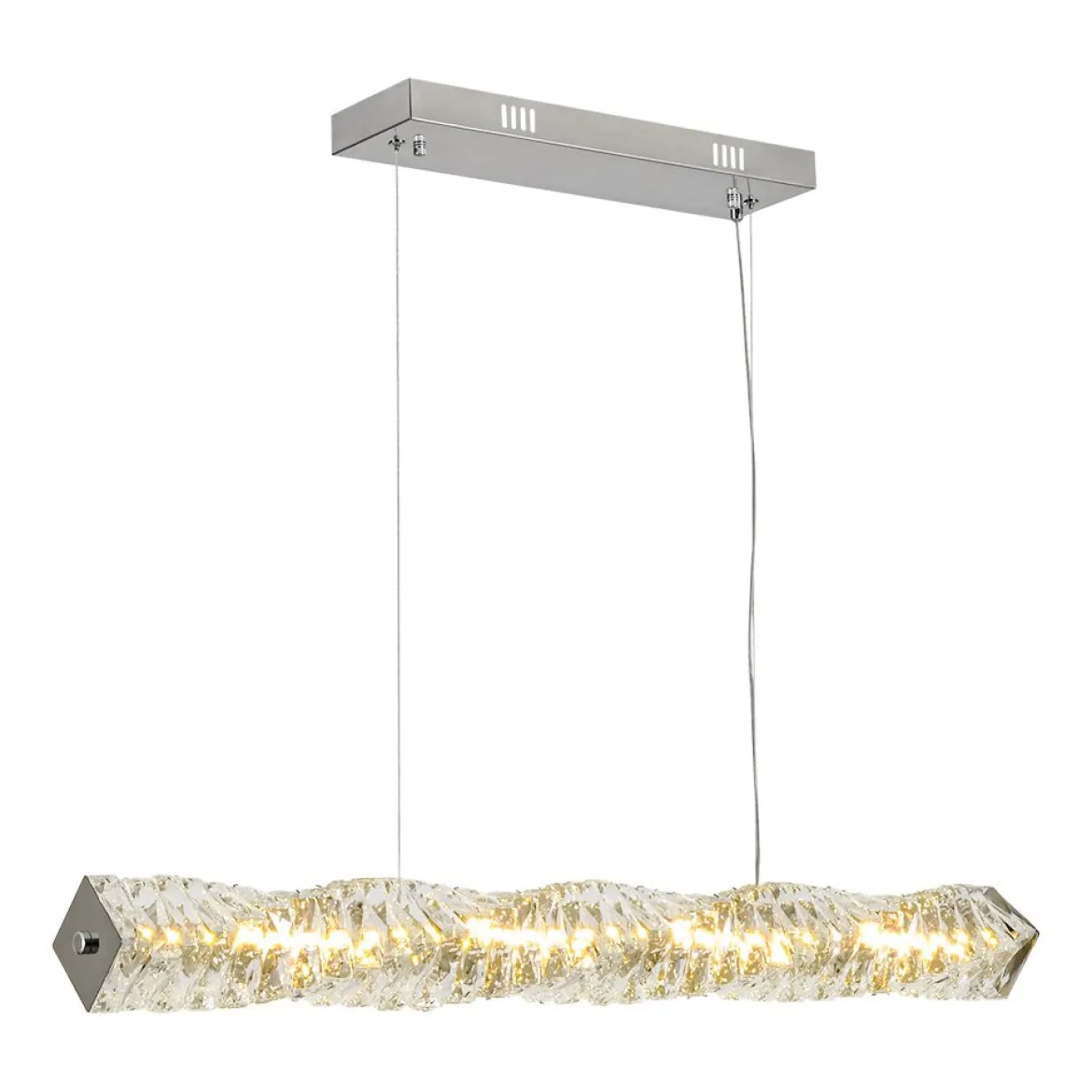 Dimmable LED Twisted Crystal Linear Island Chandelier
