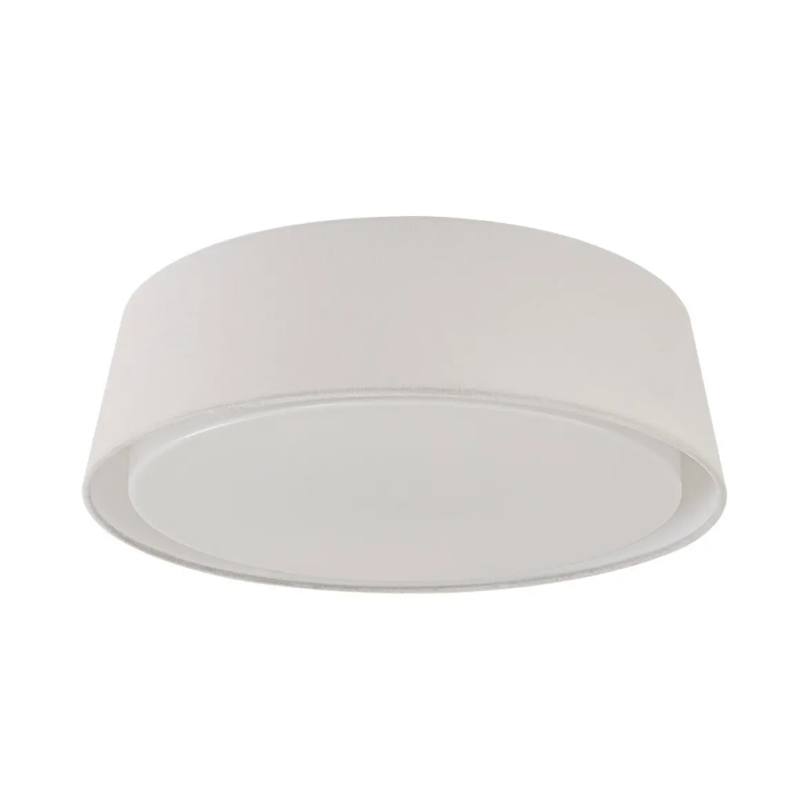 Dimmable LED White Fabric Milky Glass Drum Ceiling Light