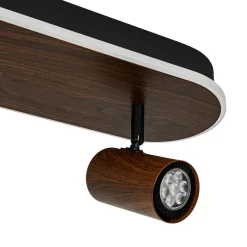Dimmable LED Wood Linear Oval Semi Flush Adjustable Spotlight