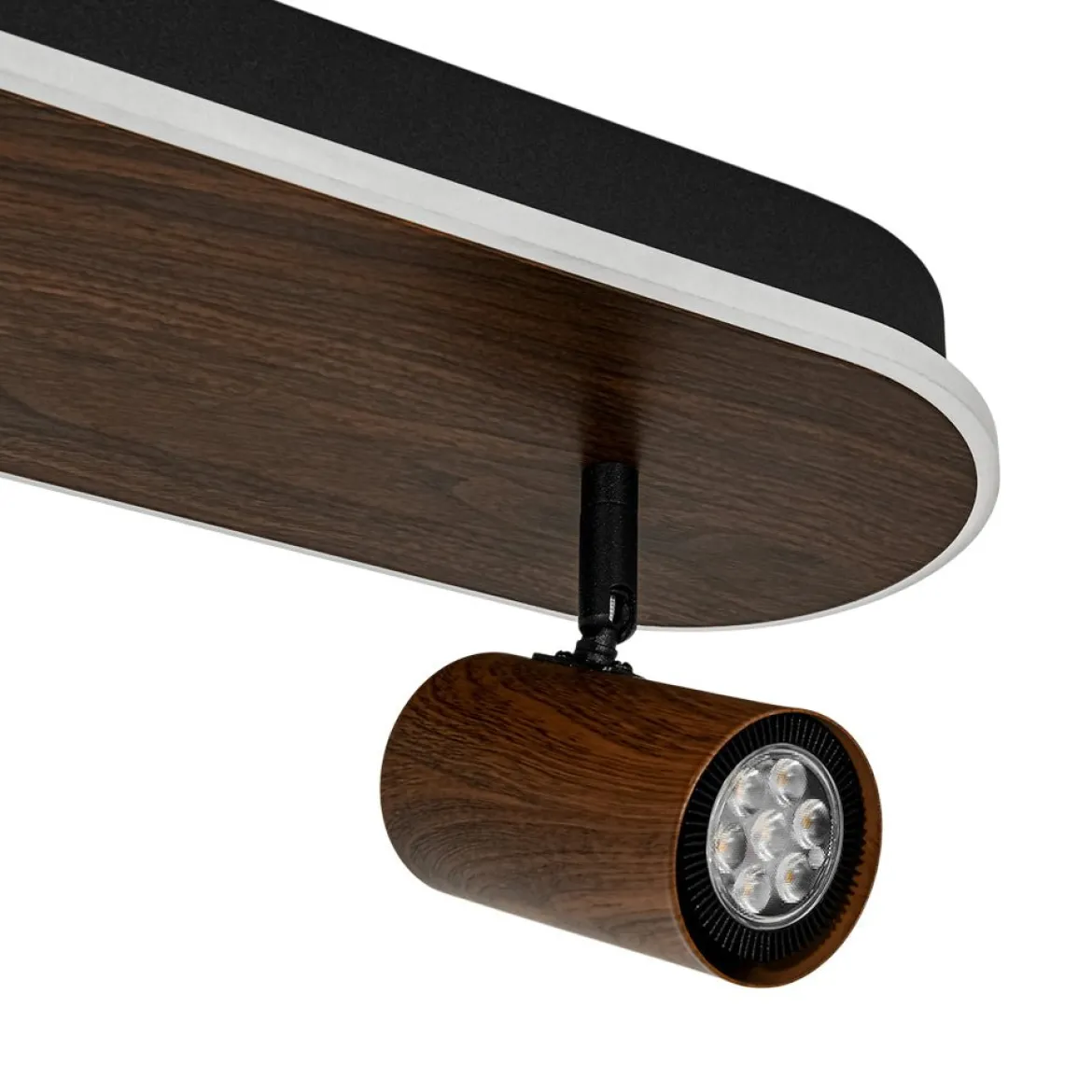 Dimmable LED Wood Linear Oval Semi Flush Adjustable Spotlight