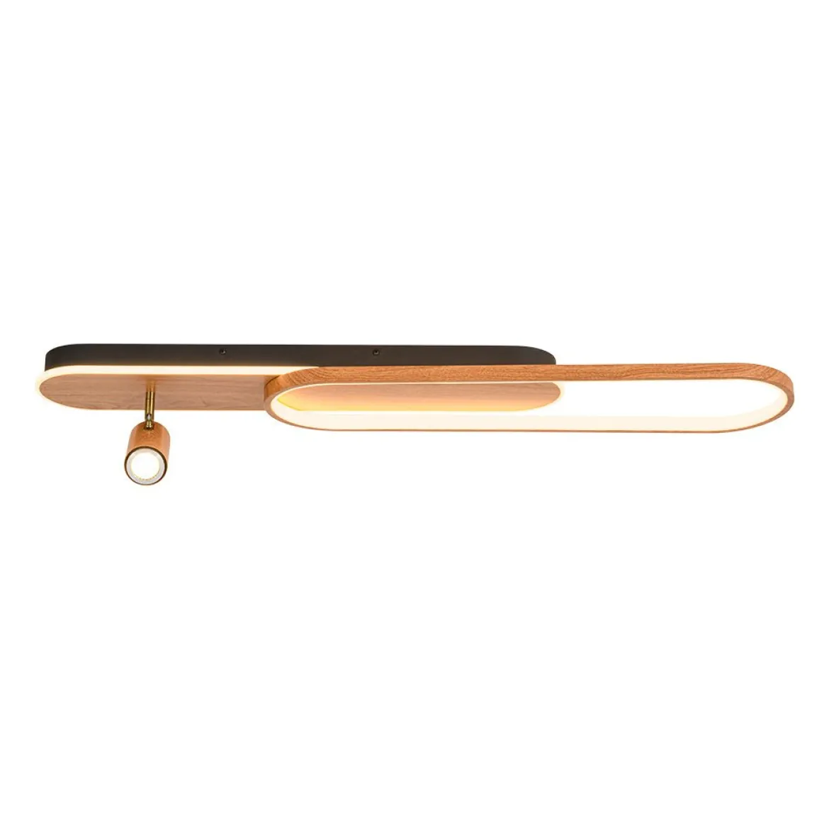 Dimmable LED Wood Linear Oval Semi Flush Adjustable Spotlight