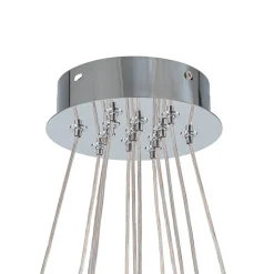 Dimmable 13-Light Frozen Glass Ice Style Cluster Chandelier