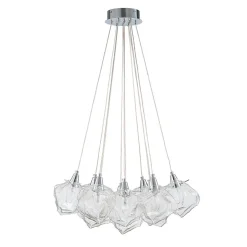 Dimmable 13-Light Frozen Glass Ice Style Cluster Chandelier