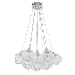 Dimmable 13-Light Frozen Glass Ice Style Cluster Chandelier