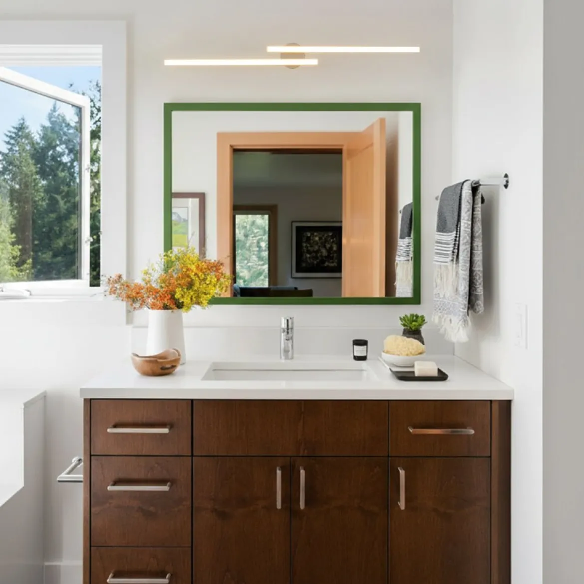 Dimmable 2-Light Long Strip Linear LED Flush Mount