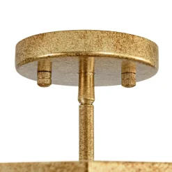 Distressed Gold Geometric Water Glass Cage Semi Flush Mount