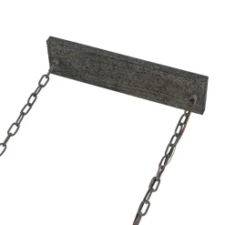 Farmhouse Antique Wooden Rectangle Box Linear Chandelier