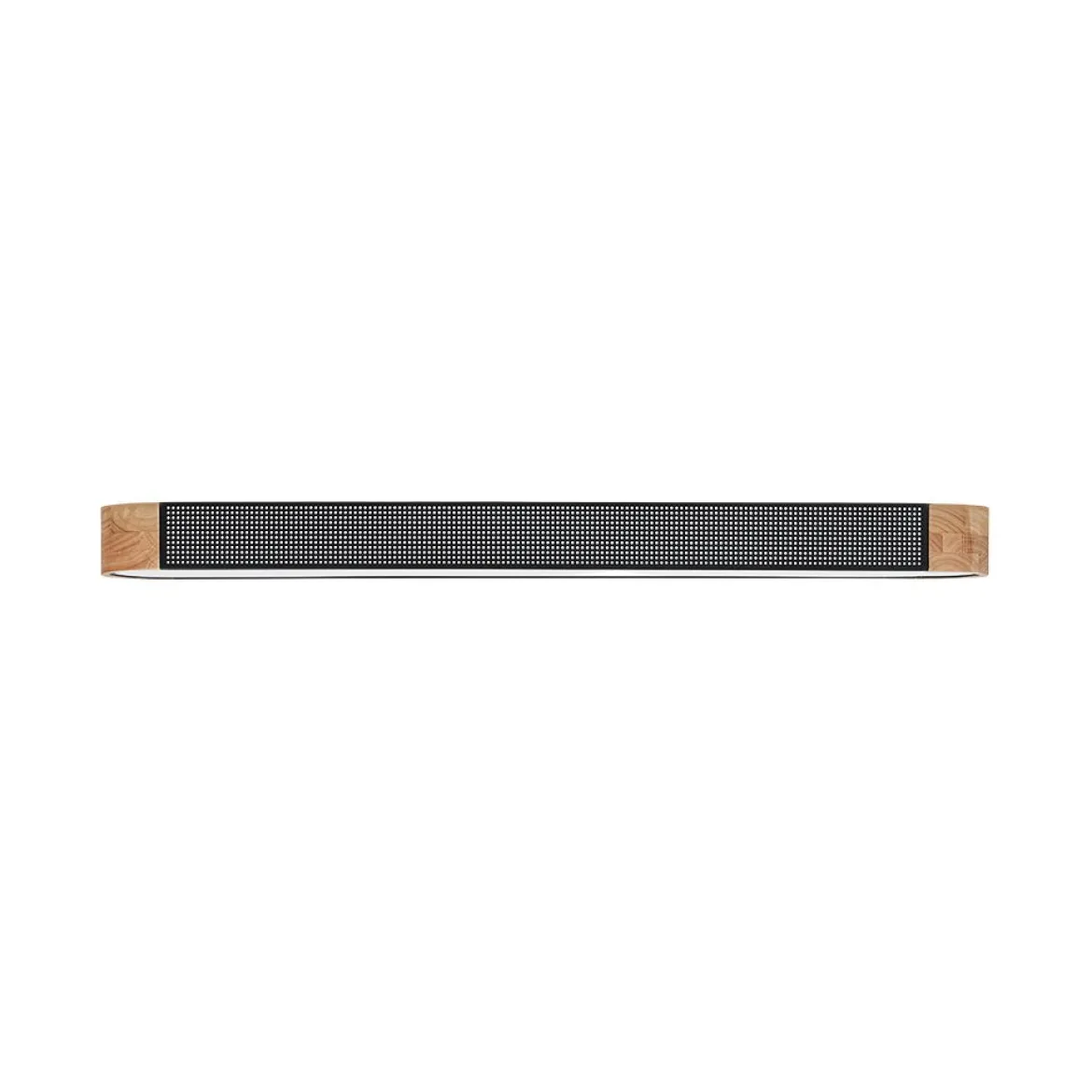 Farmhouse Black Mesh Wood Dimmable LED Oval Ceiling Light