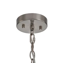 Farmhouse Clear Textured Glass Cylinder Cage Pendant