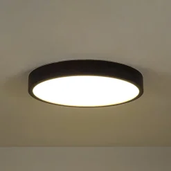 Farmhouse Dimmable LED Walnut Wood Round Flush Mount