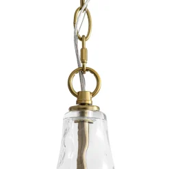 Farmhouse 1-Light Hammered Glass Bell Kitchen Pendant Light