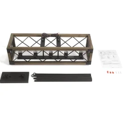 Farmhouse 5-Light Rectangle Wood Chandelier