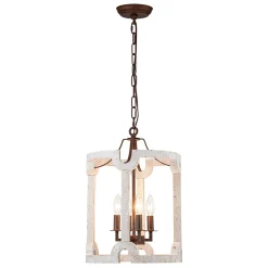 Farmhouse Wood Cylinder Pendant Light