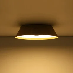 Farmhouse Wood Grain Dimmable LED Round Flush Mount Light