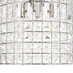 French Antique Brass Crystal Cage Chandelier