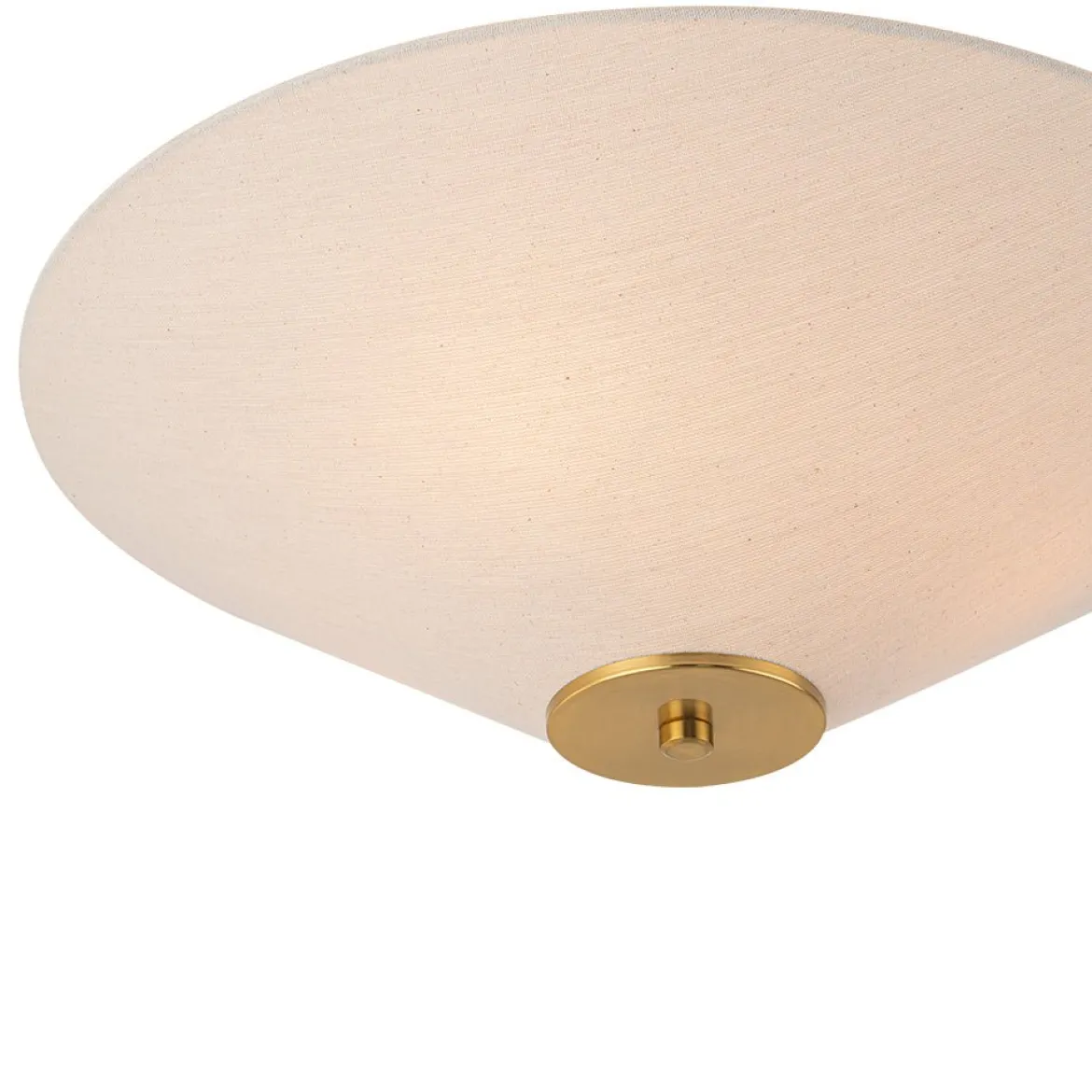French Country Ivory Linen Conical Cage Semi Flush Mount