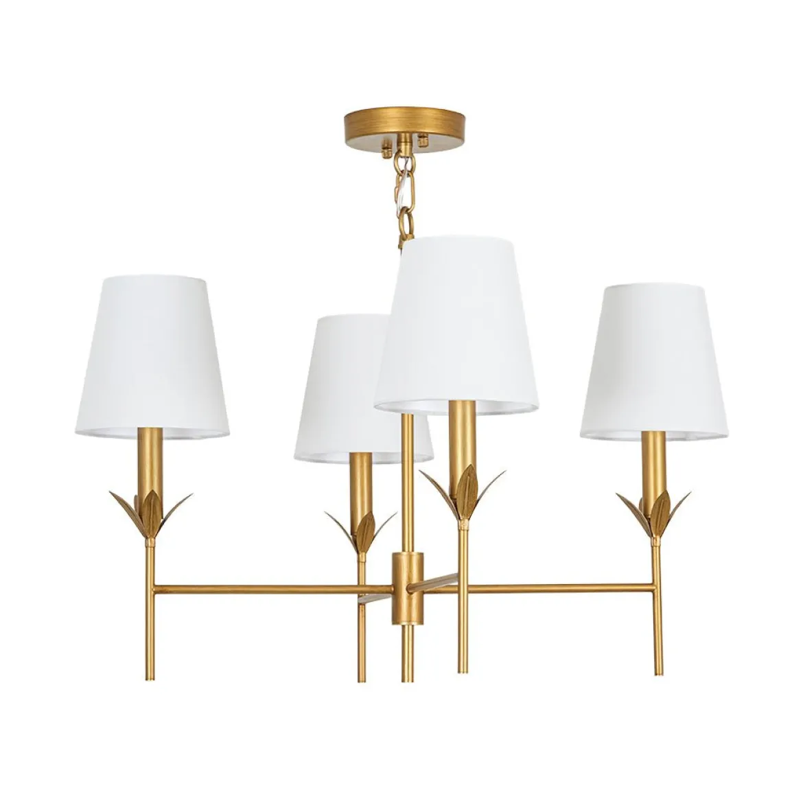 French Country 4-Light Fabric Round Candle Style Chandelier