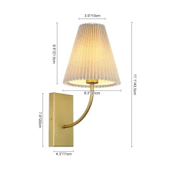 French Elegant 1-Light Pleated Fabric Wall Lamp
