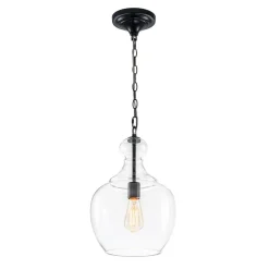 French Farmhouse 1-Light Glass Bell Kitchen Pendant Light