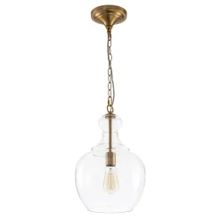 French Farmhouse 1-Light Glass Bell Kitchen Pendant Light