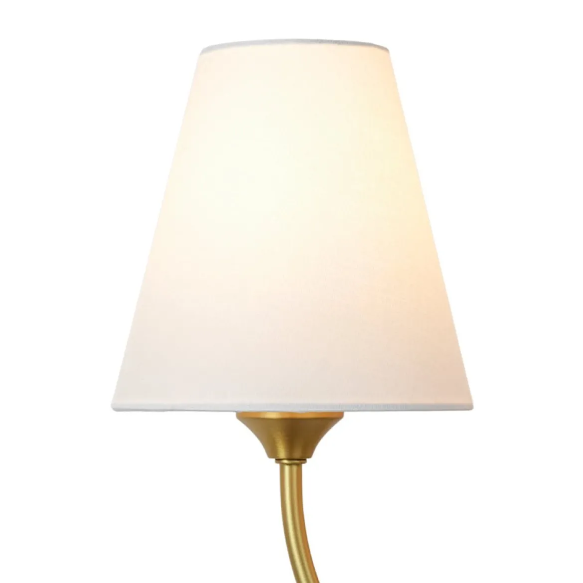 French 2-Light White Linen Conical Vanity Wall Sconce