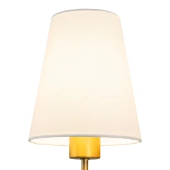 French 1-Light White Linen Conical Vanity Wall Sconce