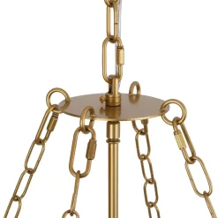 French Luxe Brass Bloom Crystal Floral Basket Chandelier