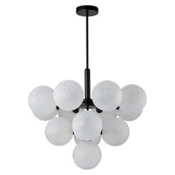 Frosted Ribbed Glass Bubble Chandelier