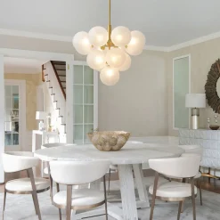 Frosted Ribbed Glass Bubble Chandelier