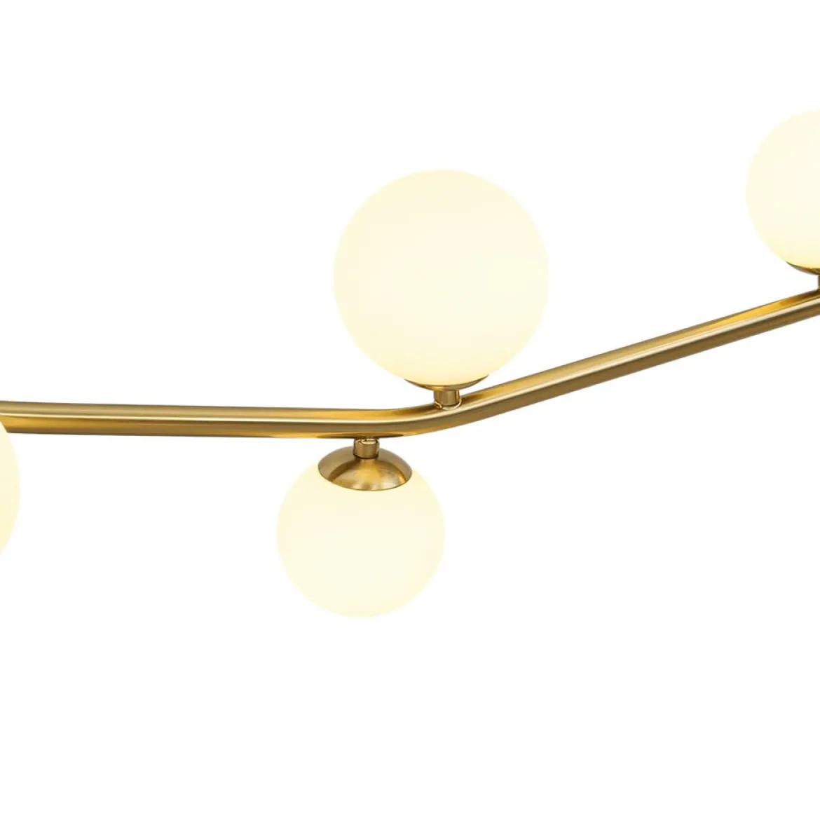 Funky Curved White Glass Bubble Linear Island Chandelier
