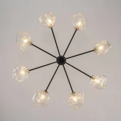 Funky Eclectic Frozen Icy Style Black Sputnik Chandelier