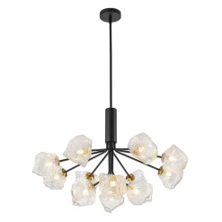 Funky Eclectic Frozen Icy Style Black Sputnik Chandelier