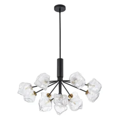 Funky Eclectic Frozen Icy Style Black Sputnik Chandelier