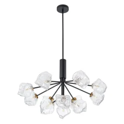 Funky Eclectic Frozen Icy Style Black Sputnik Chandelier