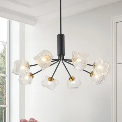 Funky Eclectic Frozen Icy Style Black Sputnik Chandelier
