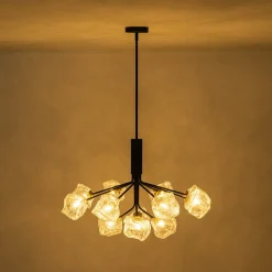 Funky Eclectic Frozen Icy Style Black Sputnik Chandelier