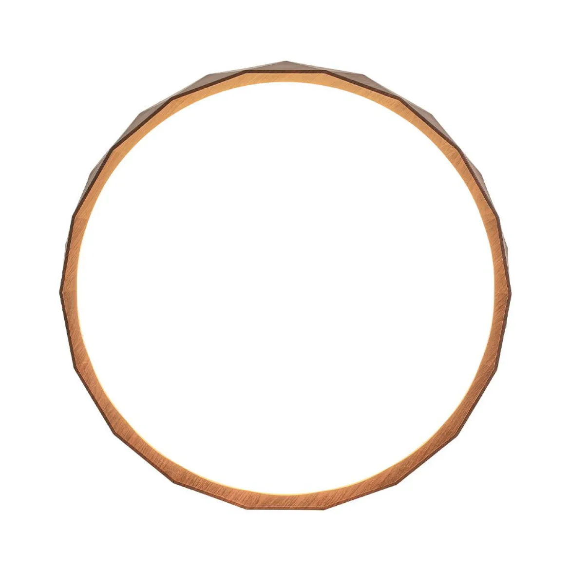 Geometric Wood Style Dimmable LED Flush Mount Light