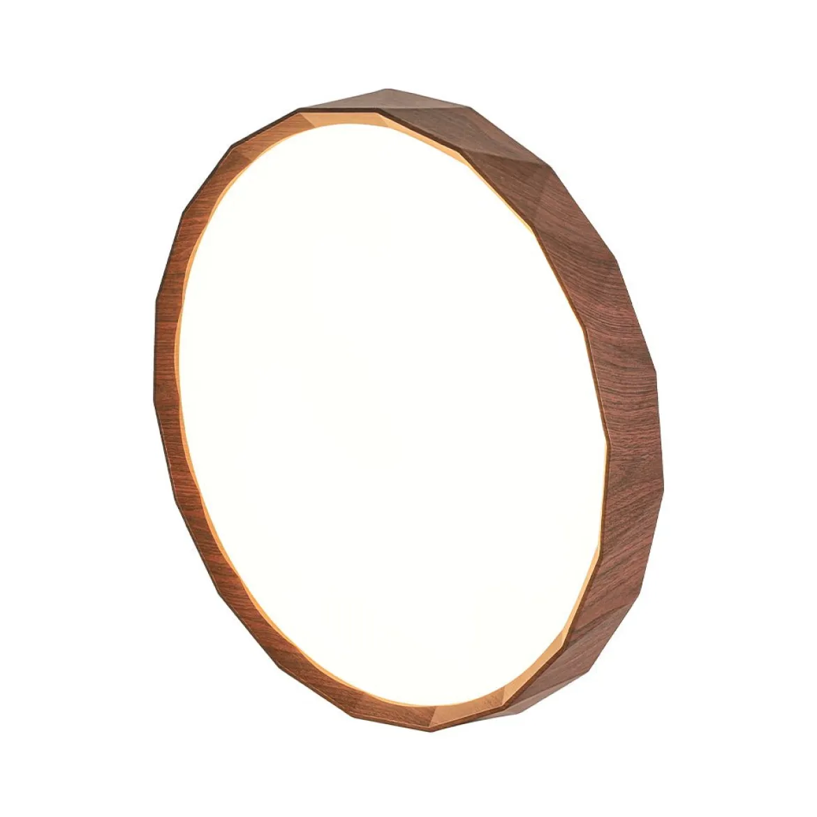 Geometric Wood Style Dimmable LED Flush Mount Light
