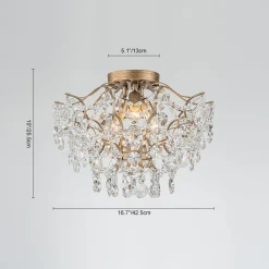 Glam Bloom Draped Crystal Accented Semi Flush Mount