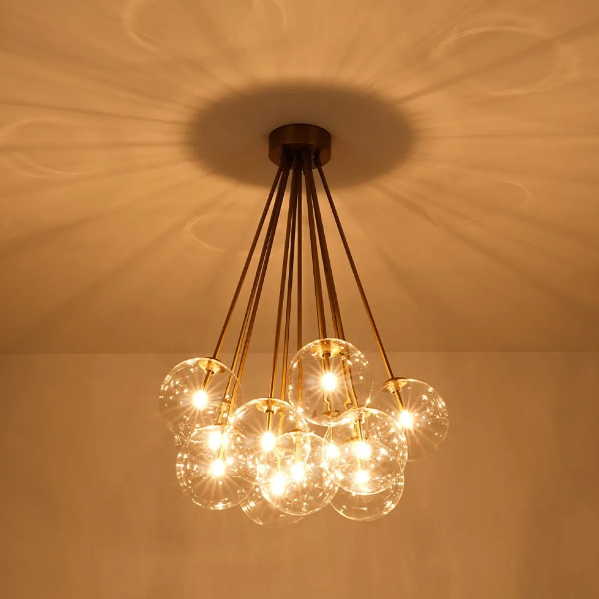Glam Bouquet Cluster Glass Globe Bubble Ceiling Chandelier