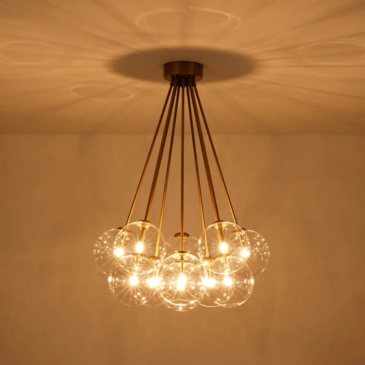 Glam Bouquet Cluster Glass Globe Bubble Ceiling Chandelier