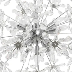 Glam Chrome Bloom Dandelion Crystal Sputnik Chandelier