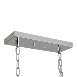 Glam Chrome Dazzle Crystal Rectangle Cage Island Chandelier